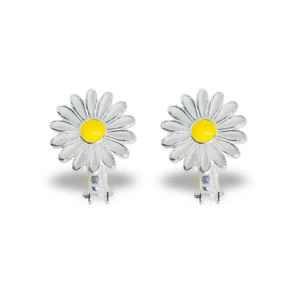 Cercei Kids Daisy Floare Alba Tortita