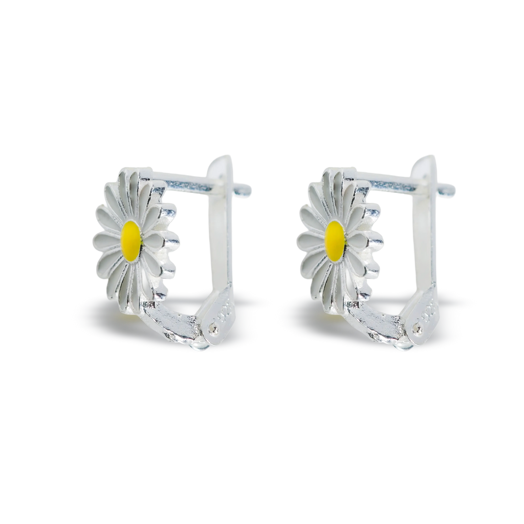 Cercei Kids Daisy Floare Alba Tortita
