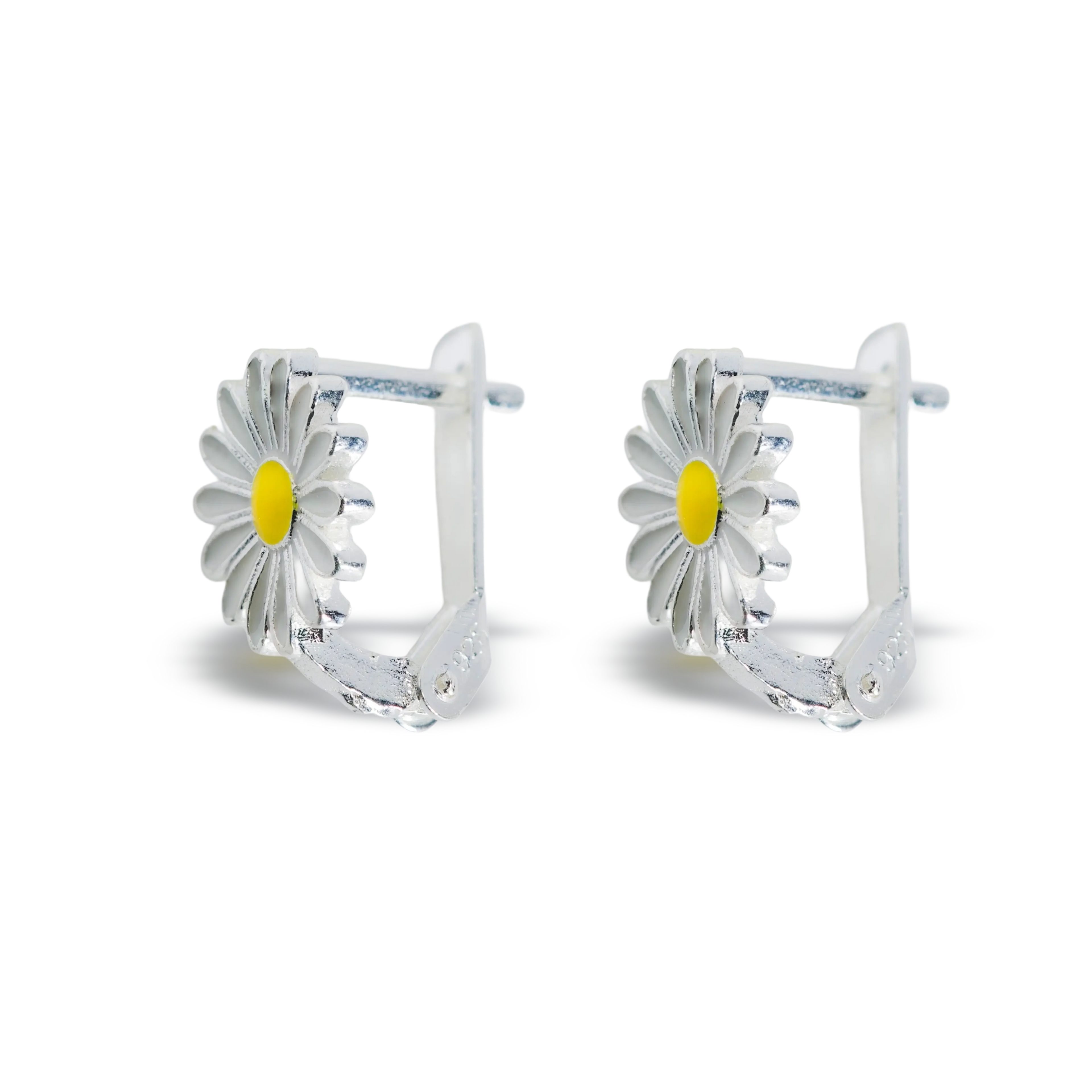 Cercei Kids Daisy Floare Alba Tortita