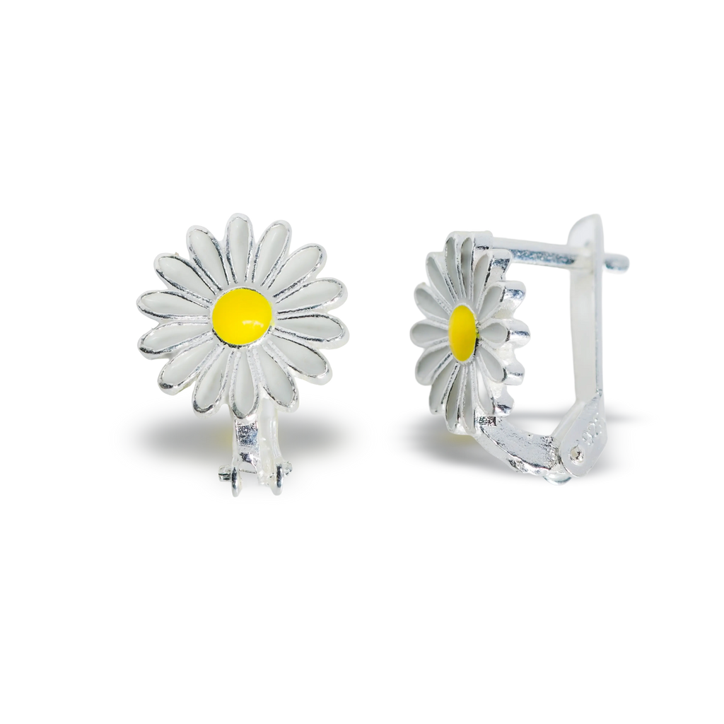 Cercei Kids Daisy Floare Alba Tortita