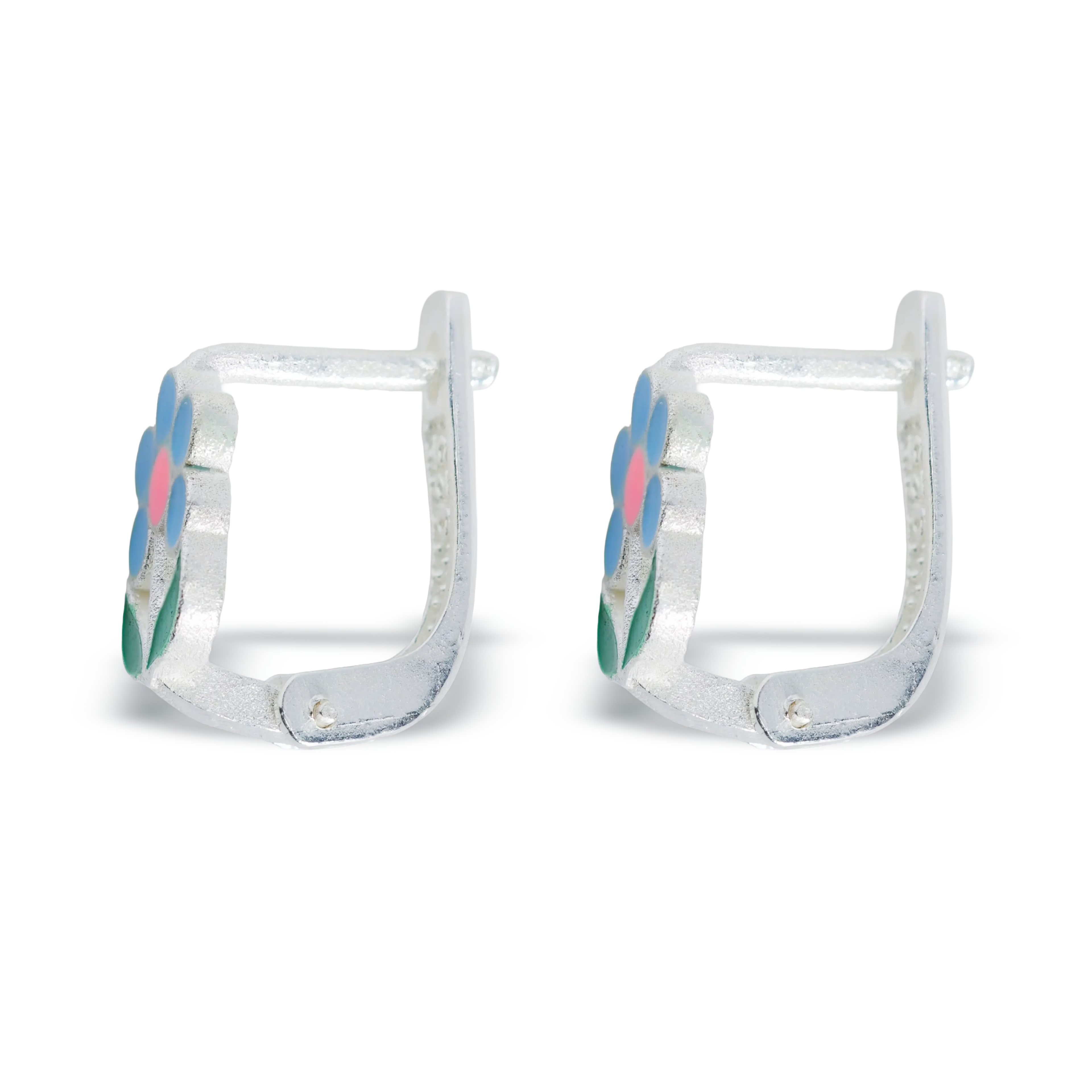 Cercei Kids Floare Albastra Tortita