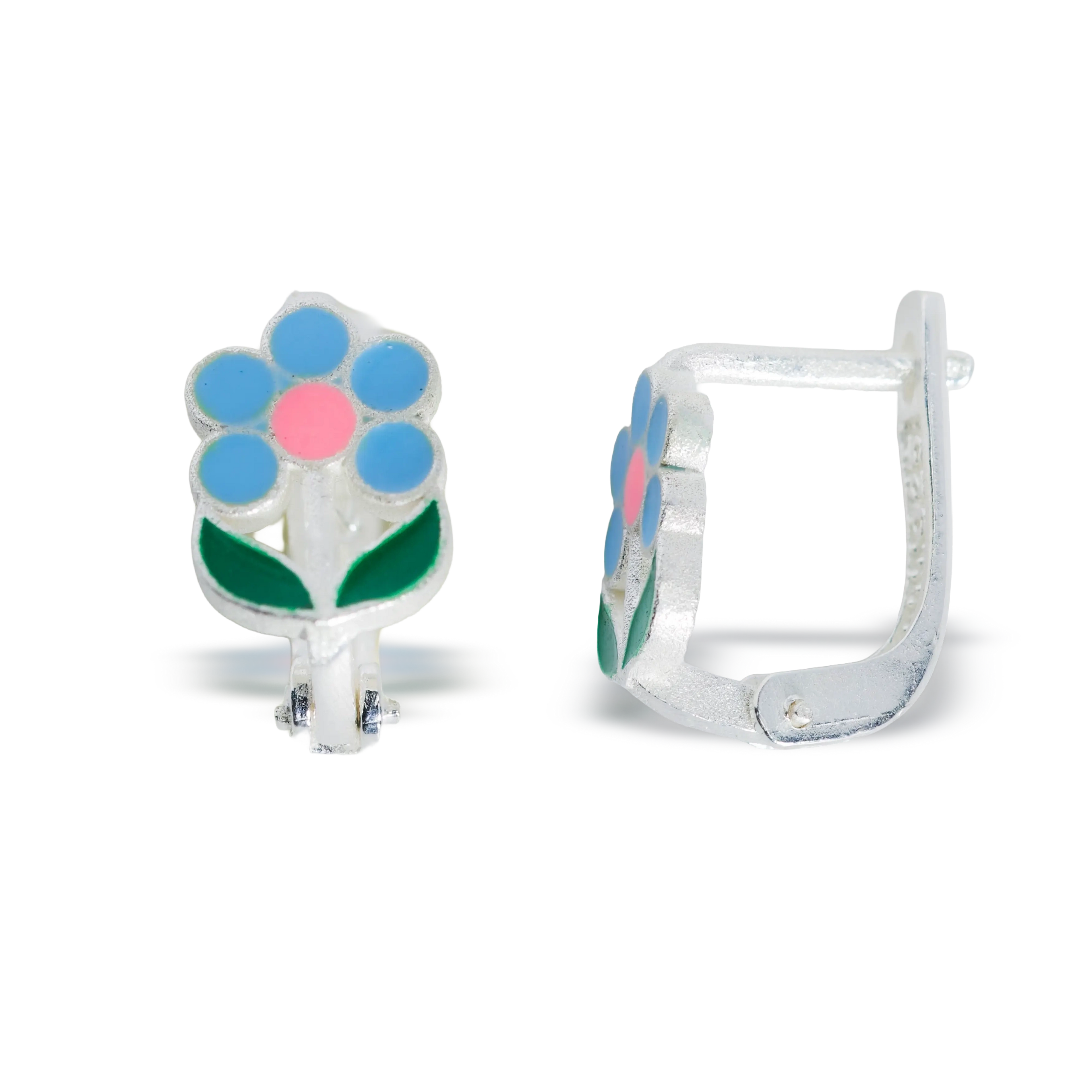 Cercei Kids Floare Albastra Tortita